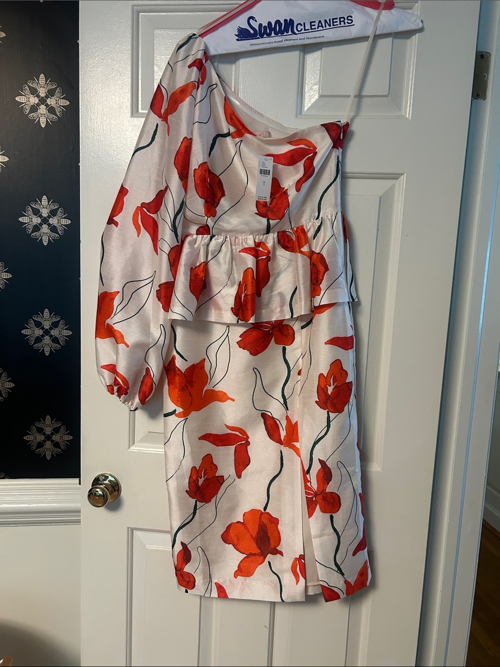 Hutch x Anthropologie Poppy Floral One Shoulder Peplum Dress NWT Size 2